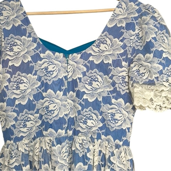 Handmade Vintage Costume Floral Lace Dress - Picture 4 of 15